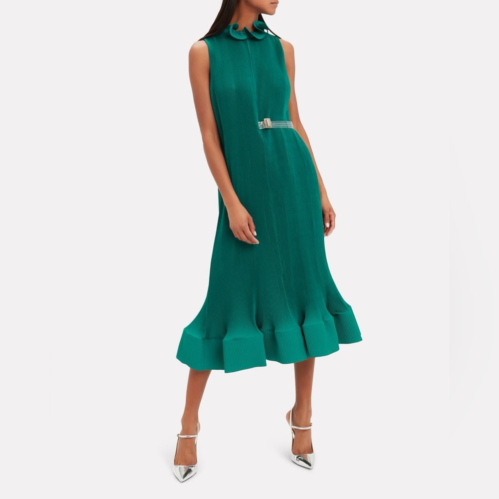 Tibi Emerald Green Sleeveless Midi Dress